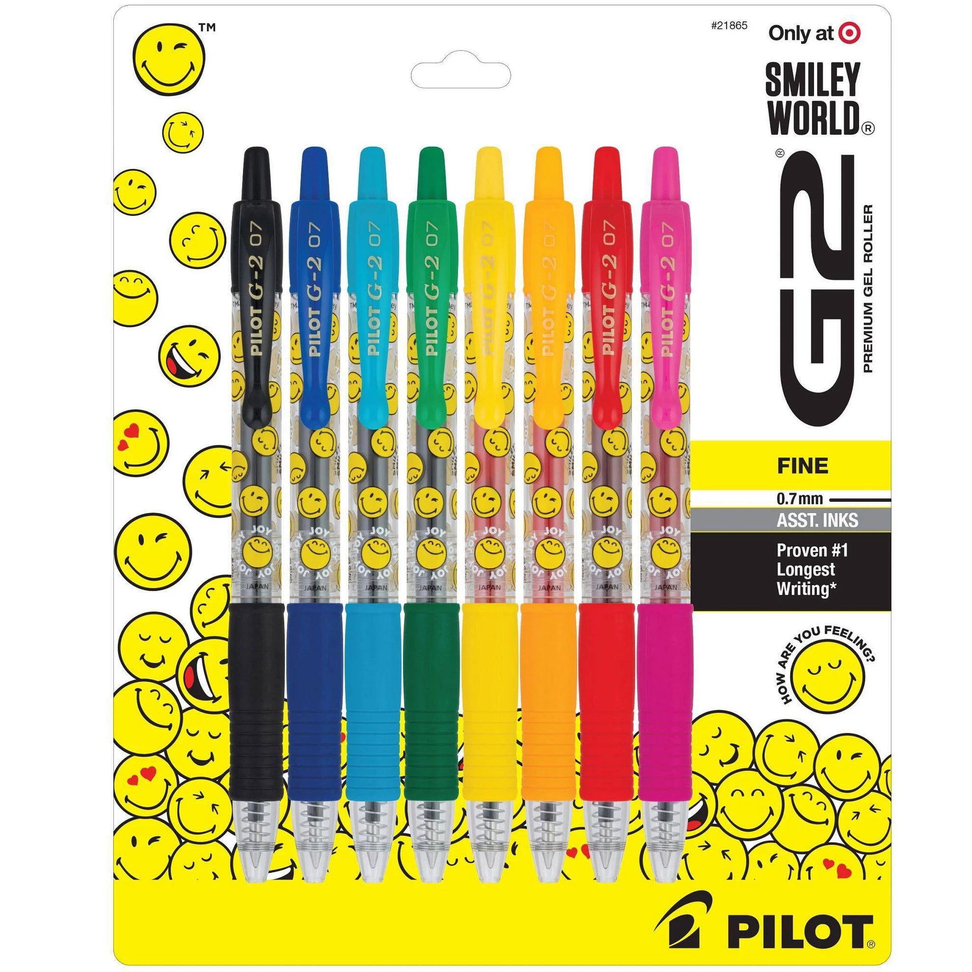 Pilot 8pk G2 SmileyWorld® Gel Pens Fine Point 0.7mm Multicolored Ink