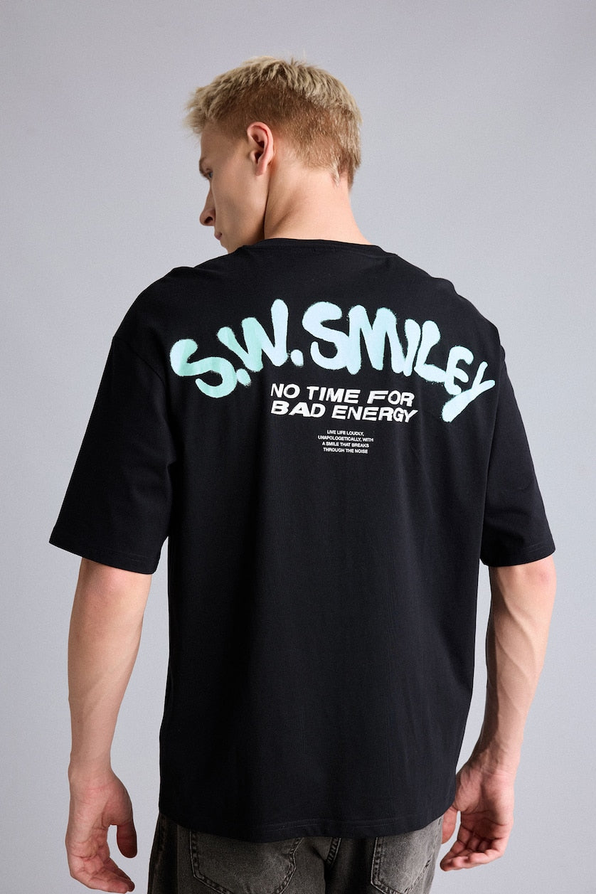 S.W.Smiley Fit Printed T-Shirt