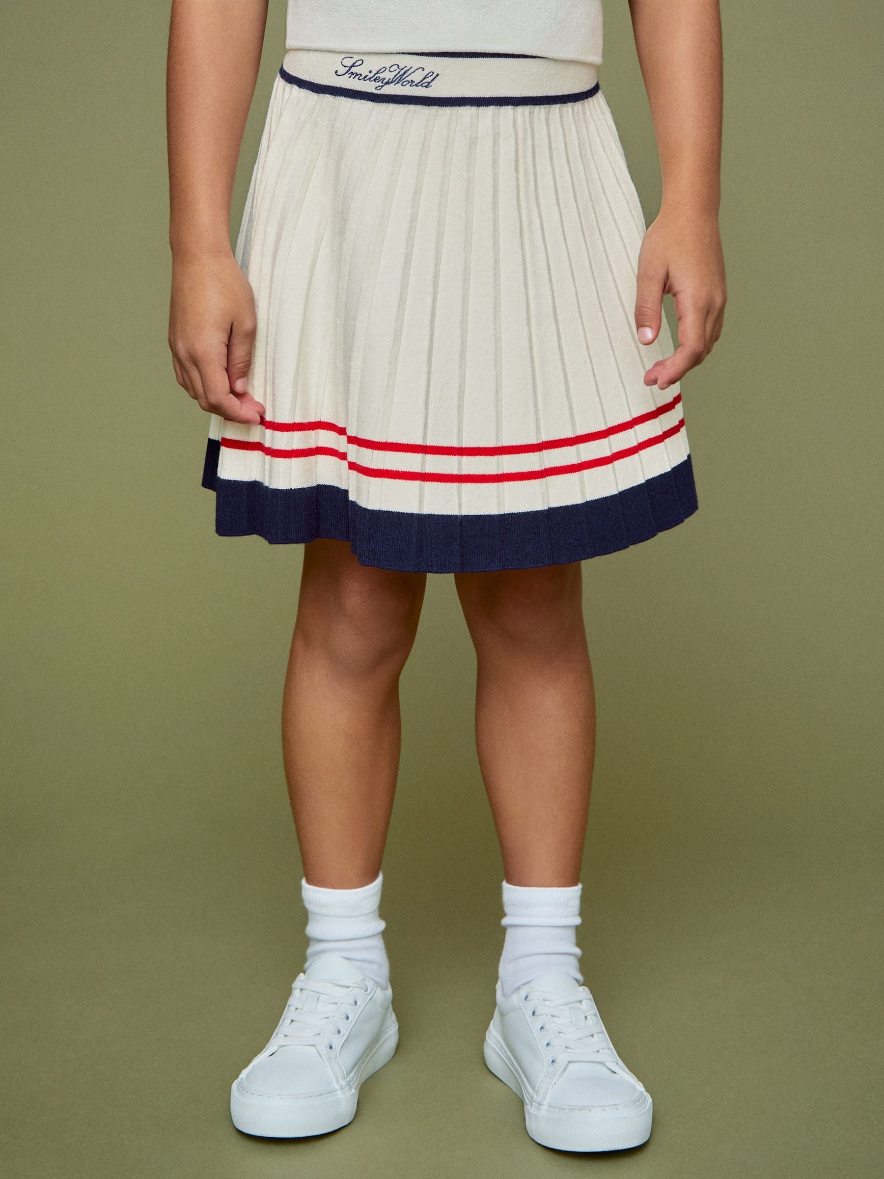 SmileyWorld | Reiss Tennis Skirt in Off White