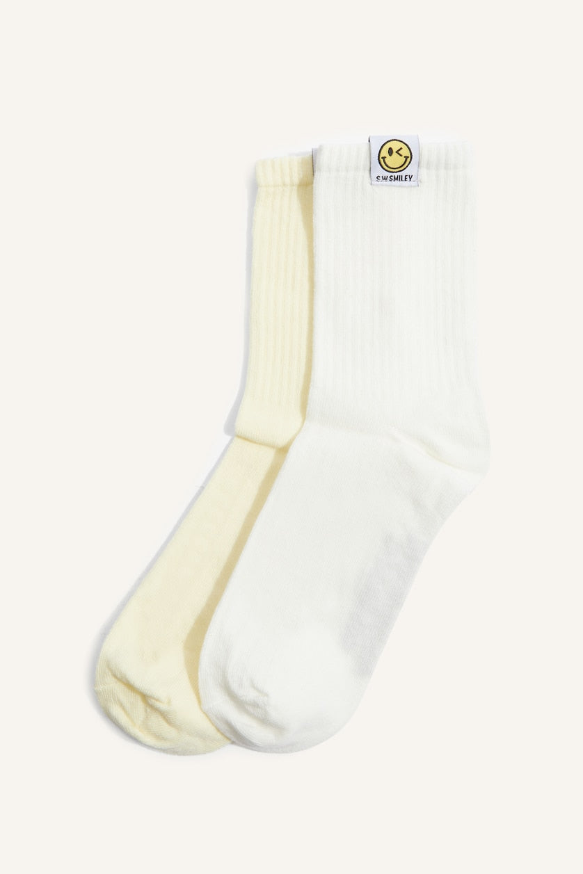 Woman 2-Pack S.W.Smiley Cotton Long Socks