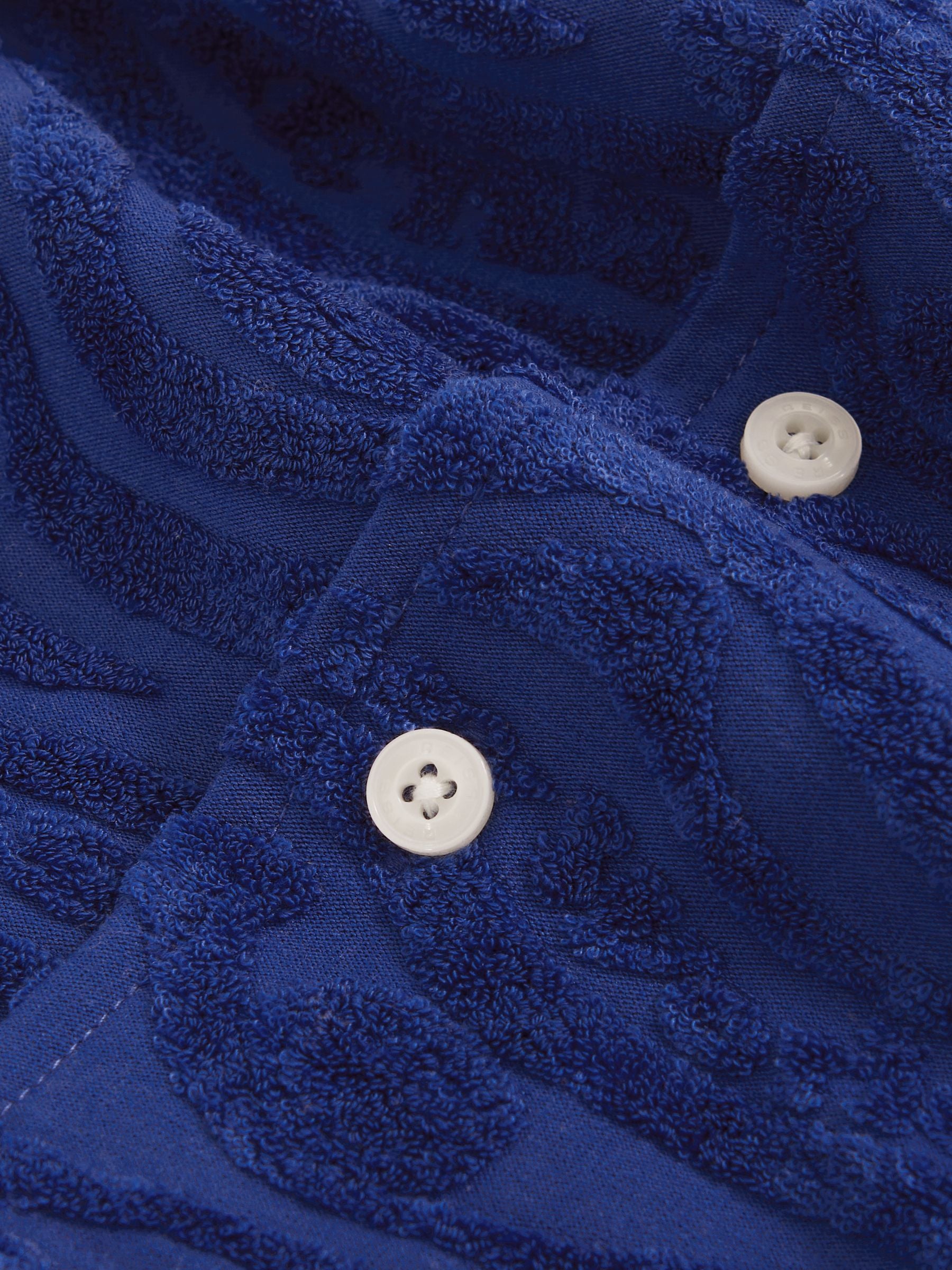 SmileyWorld | Reiss Wave Texture Shirt in Bright Blue