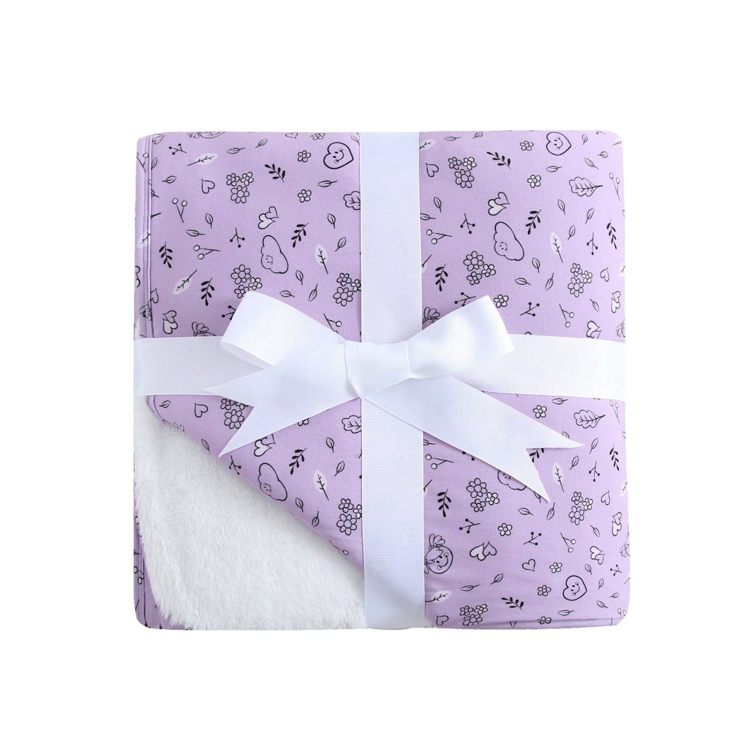 Couch Luxe Plushy Blanket - Mini Smiley® Lilac Doodle - Luxe Bamboo