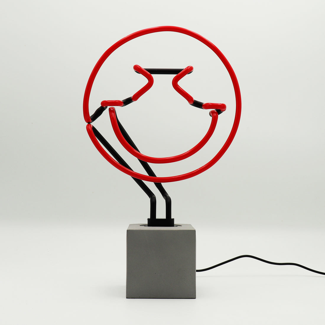 Giggle Red: S.W.Smiley Concrete Base Glass Neon