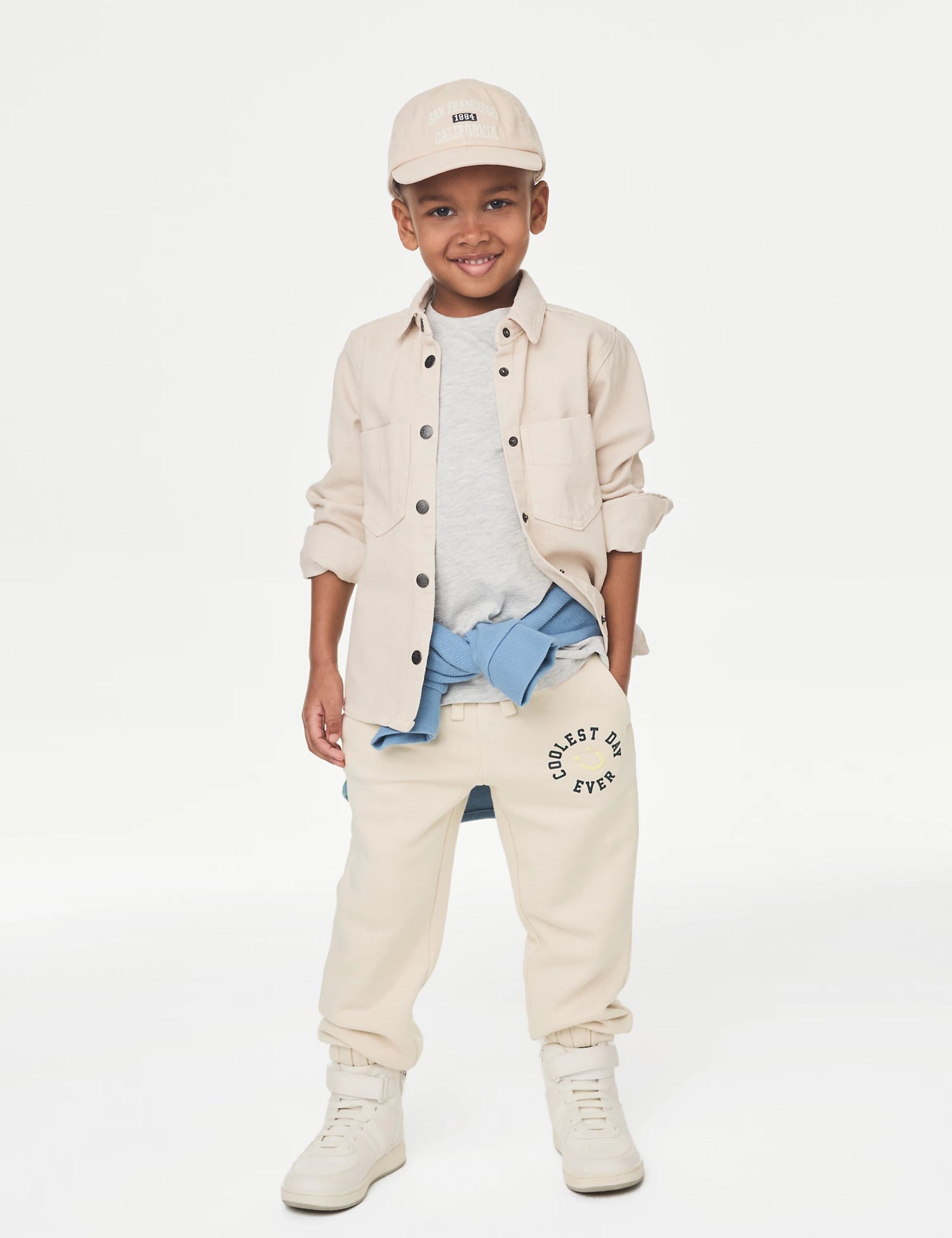 Cotton Rich Smiley Face Slogan Joggers 2 8 Years Smiley World