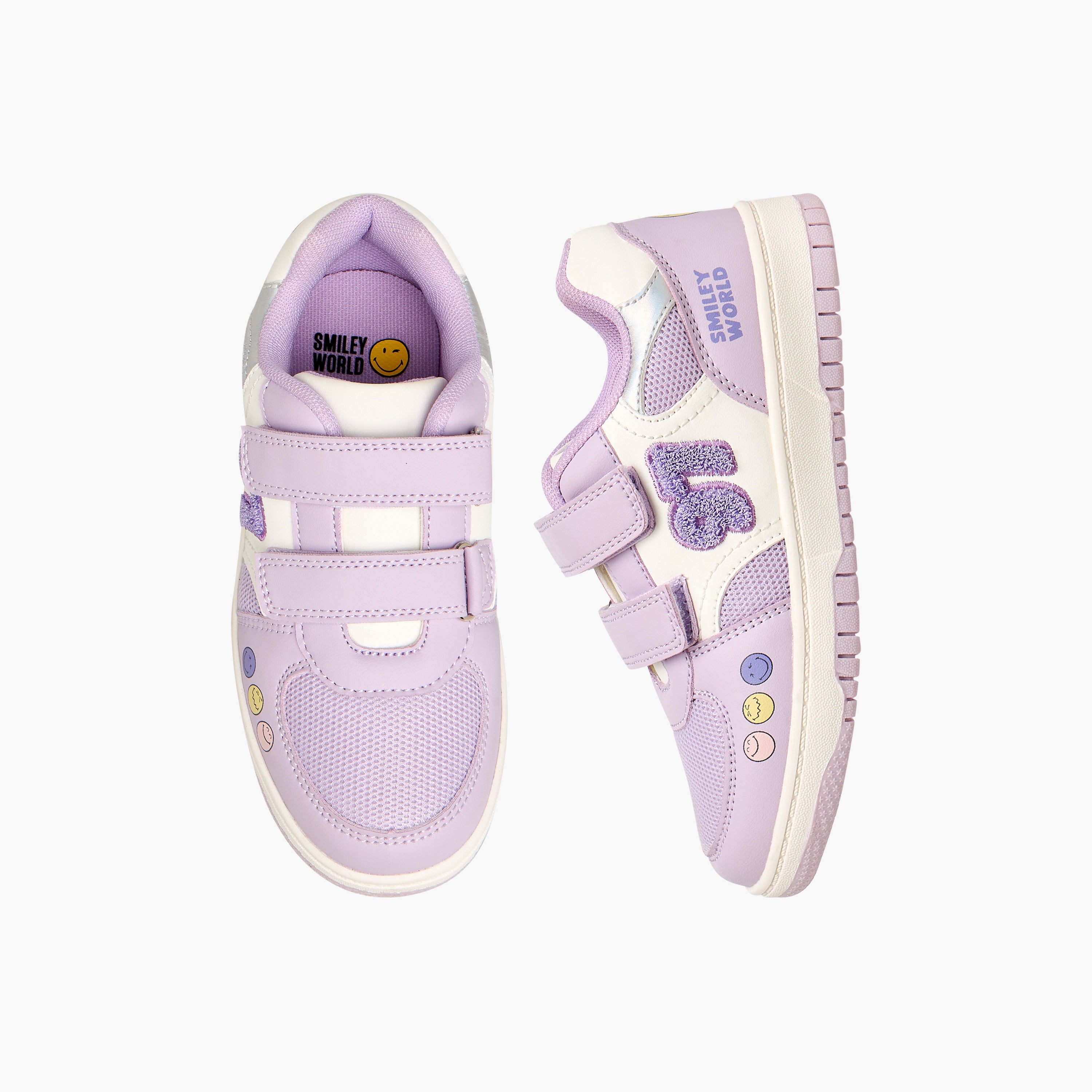 SmileyWorld Girls Hook & Loop Sneakers