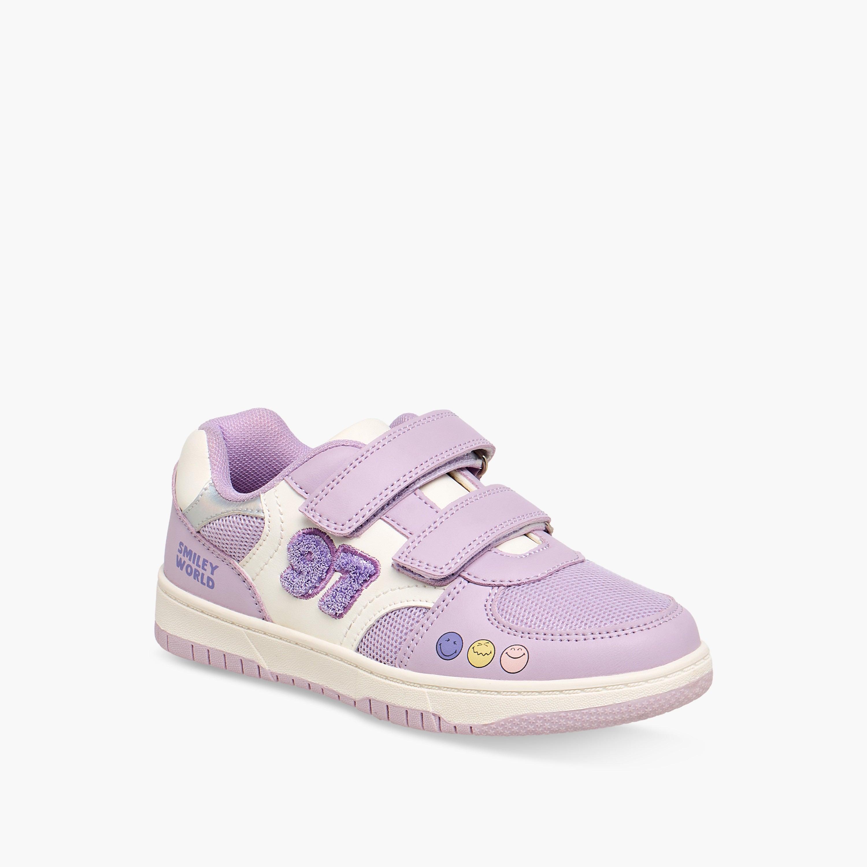 SmileyWorld Girls Hook & Loop Sneakers