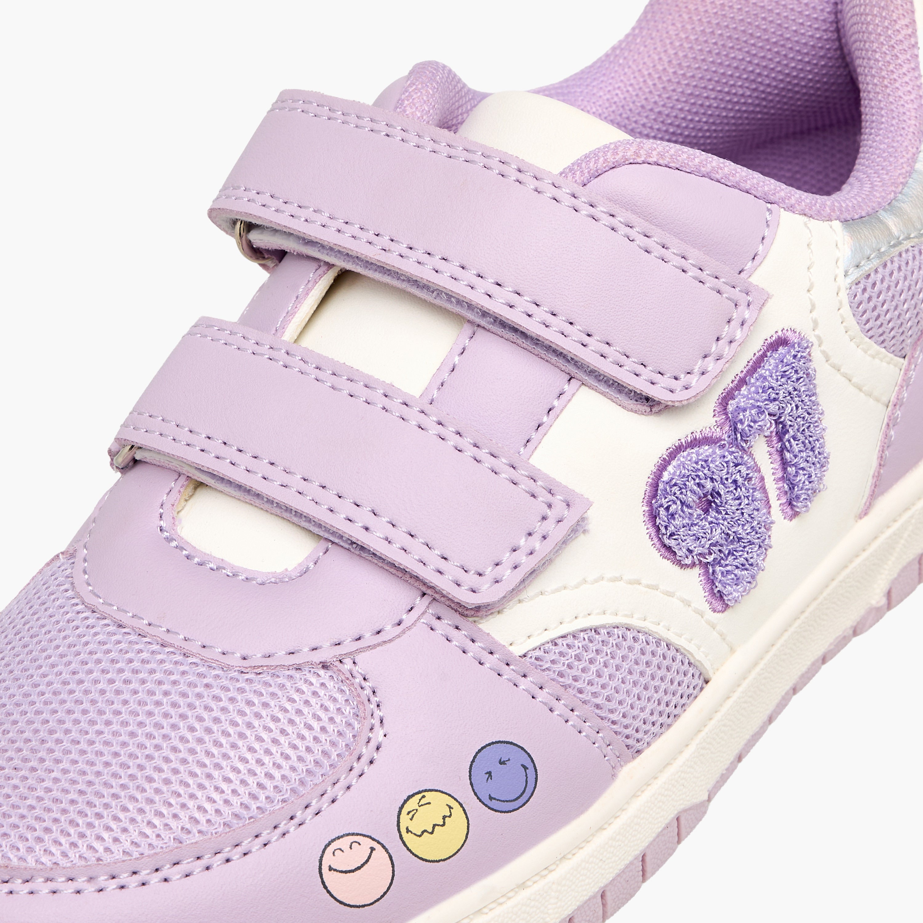SmileyWorld Girls Hook & Loop Sneakers