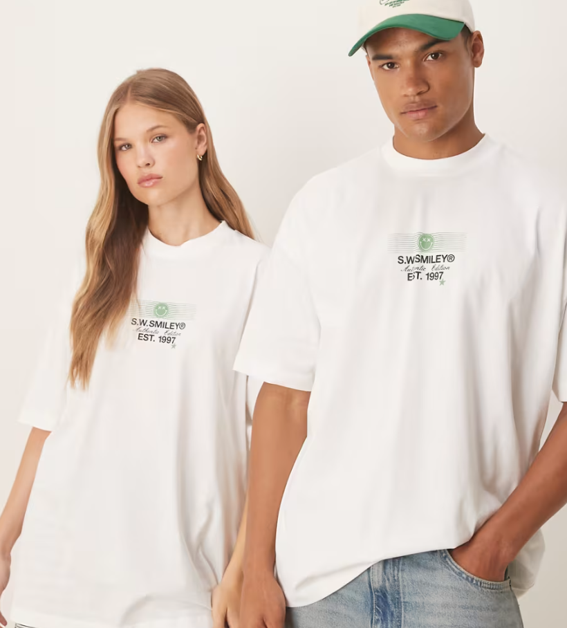 ASOS | S.W.SMILEY Unisex Oversized T-Shirt