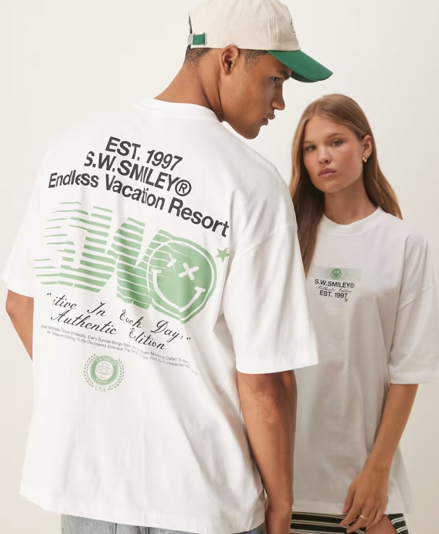 ASOS | S.W.SMILEY Unisex Oversized T-Shirt
