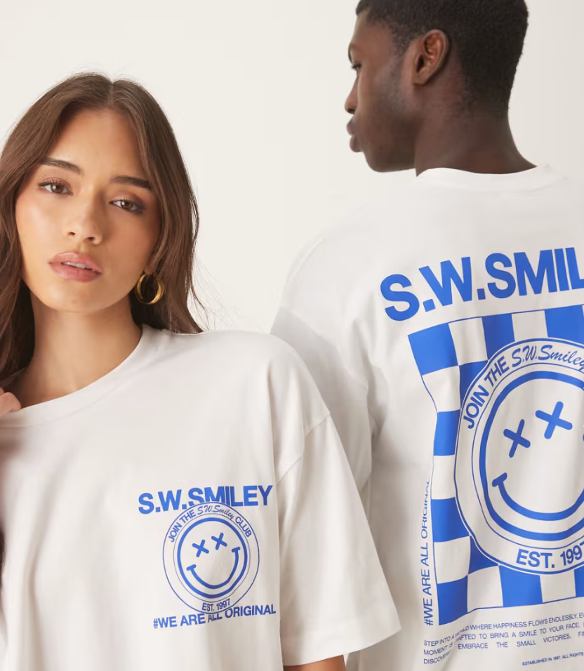 ASOS | S.W.SMILEY Unisex Oversized T-Shirt