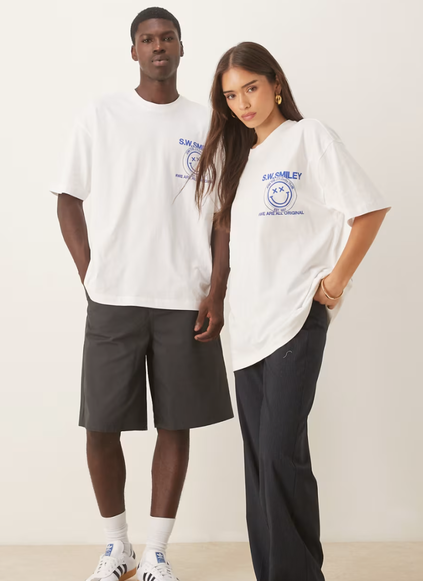 ASOS | S.W.SMILEY Unisex Oversized T-Shirt
