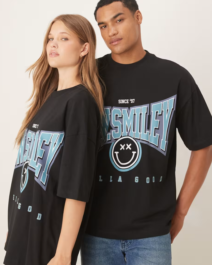 ASOS | S.W.SMILEY Unisex Oversized T-Shirt