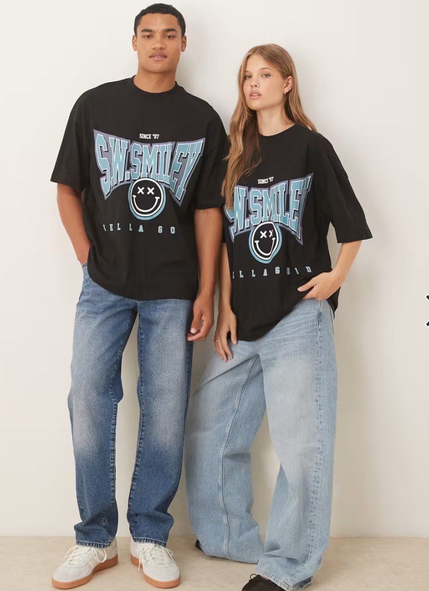 ASOS | S.W.SMILEY Unisex Oversized T-Shirt