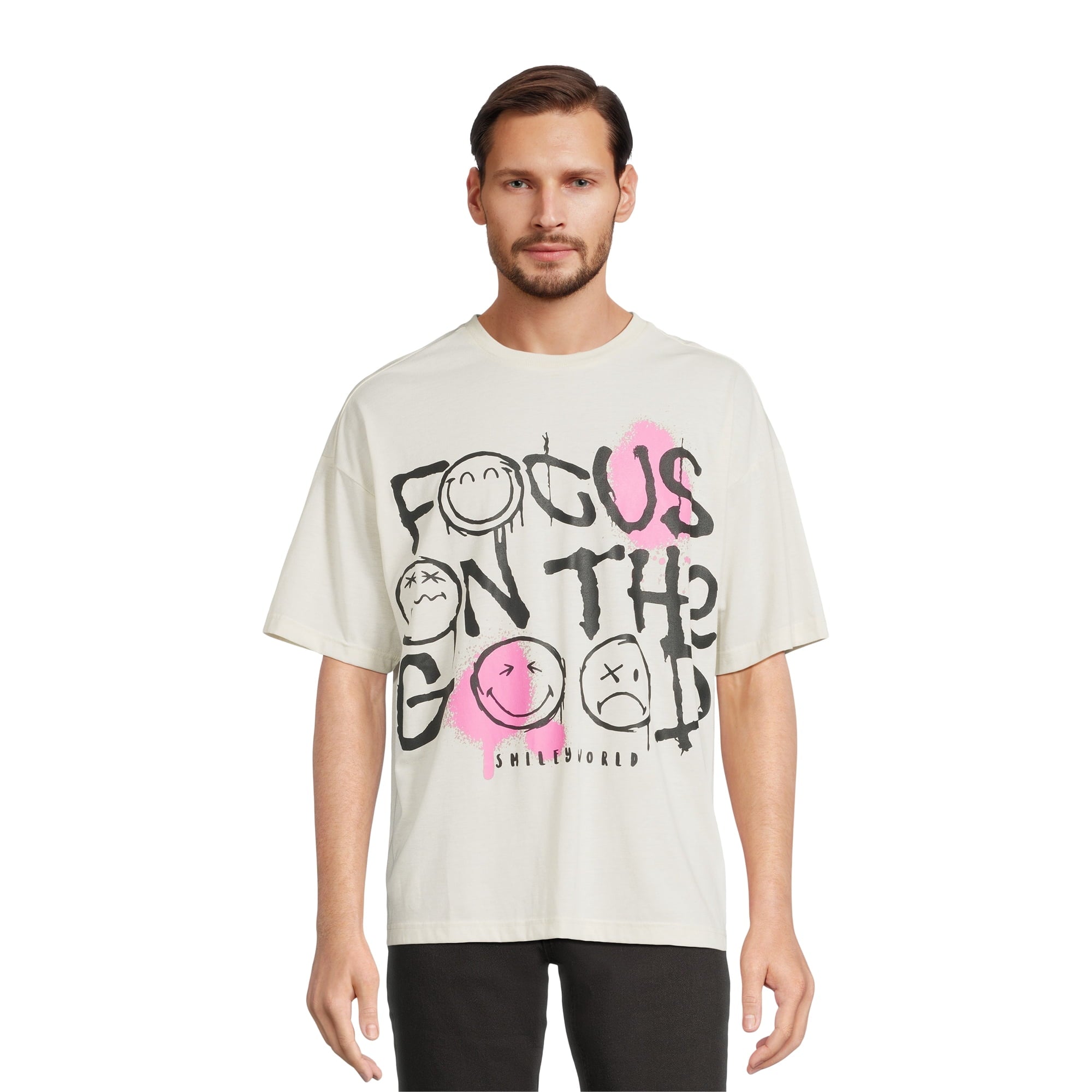 SmileyWorld Men's Smiley Graphic Tee with Short Sleeves, Sizes S-3XL