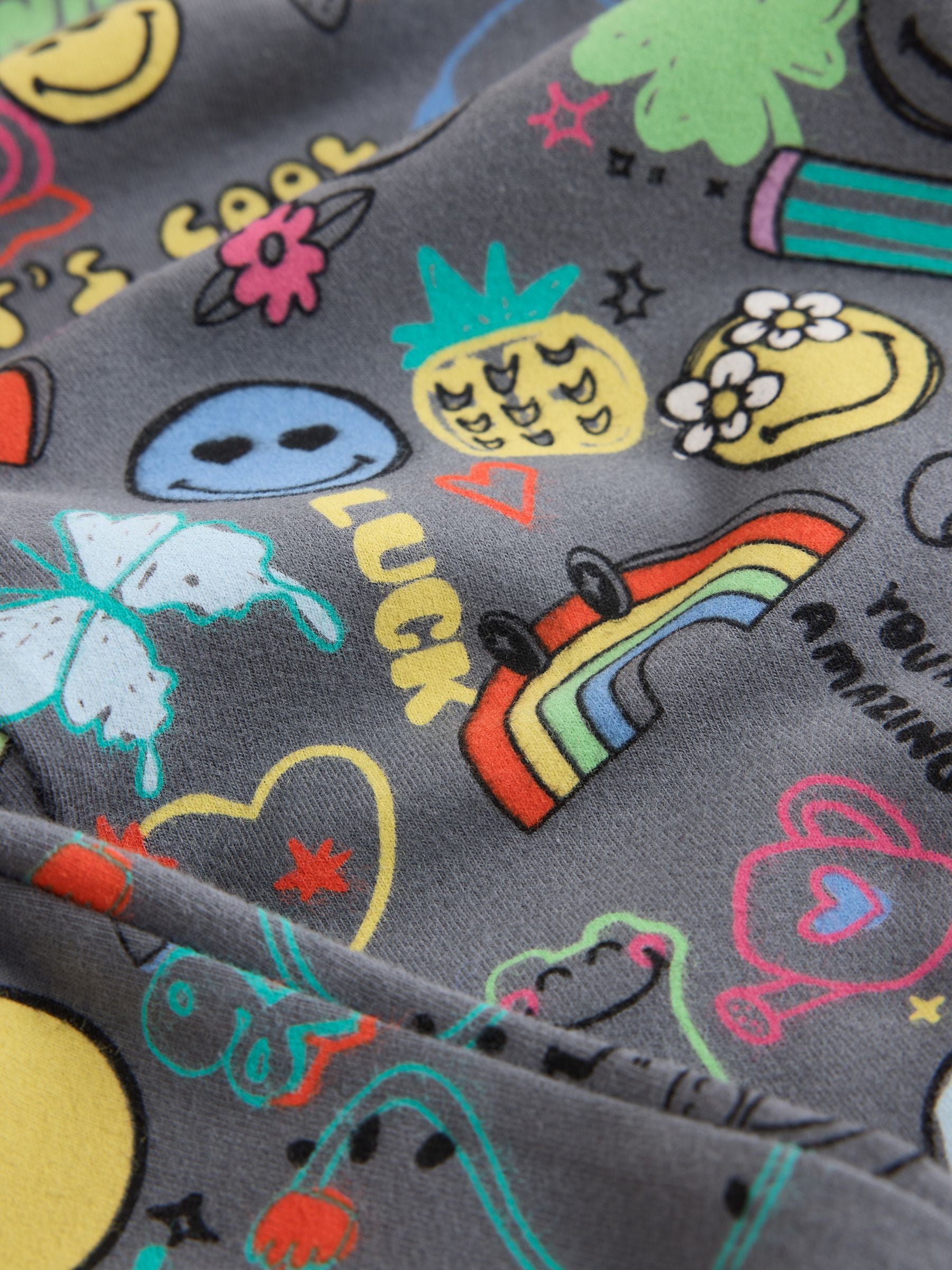 Grey Smiley World Flare Leggings (3-16yrs)