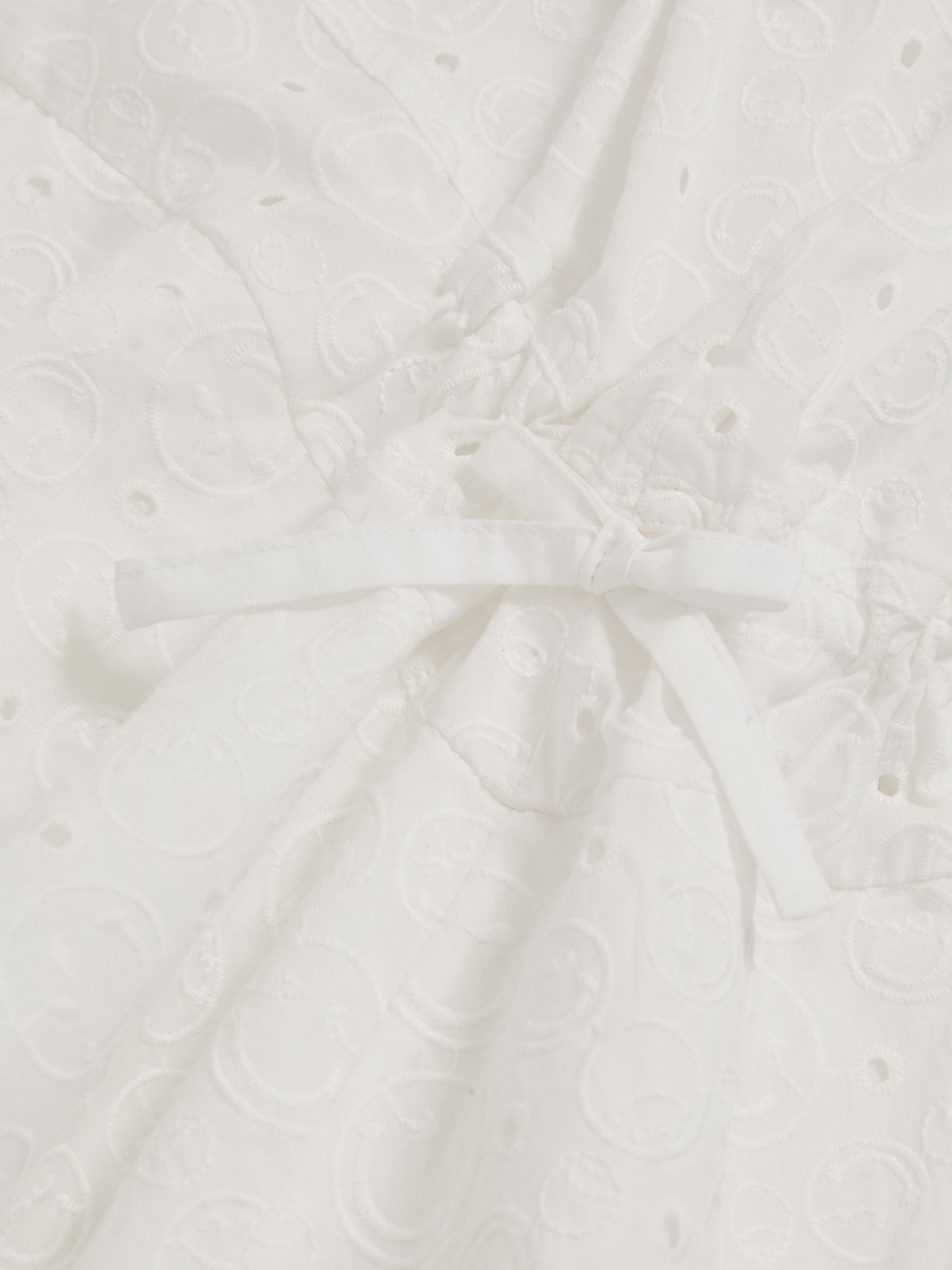 SmileyWorld | Reiss Broderie Logo Dress in Ivory