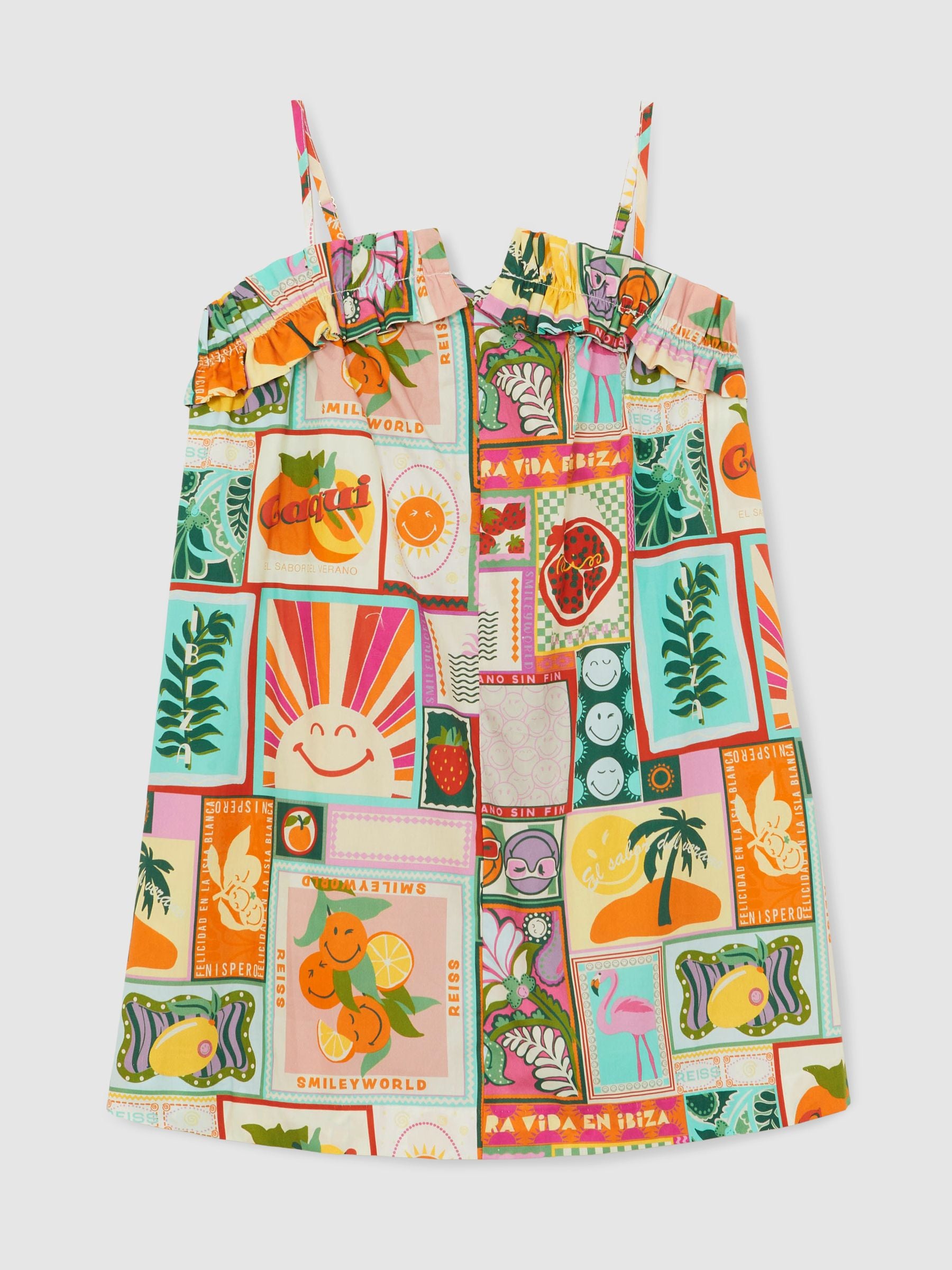 SmileyWorld | Reiss Motif-Print Dress in Multi