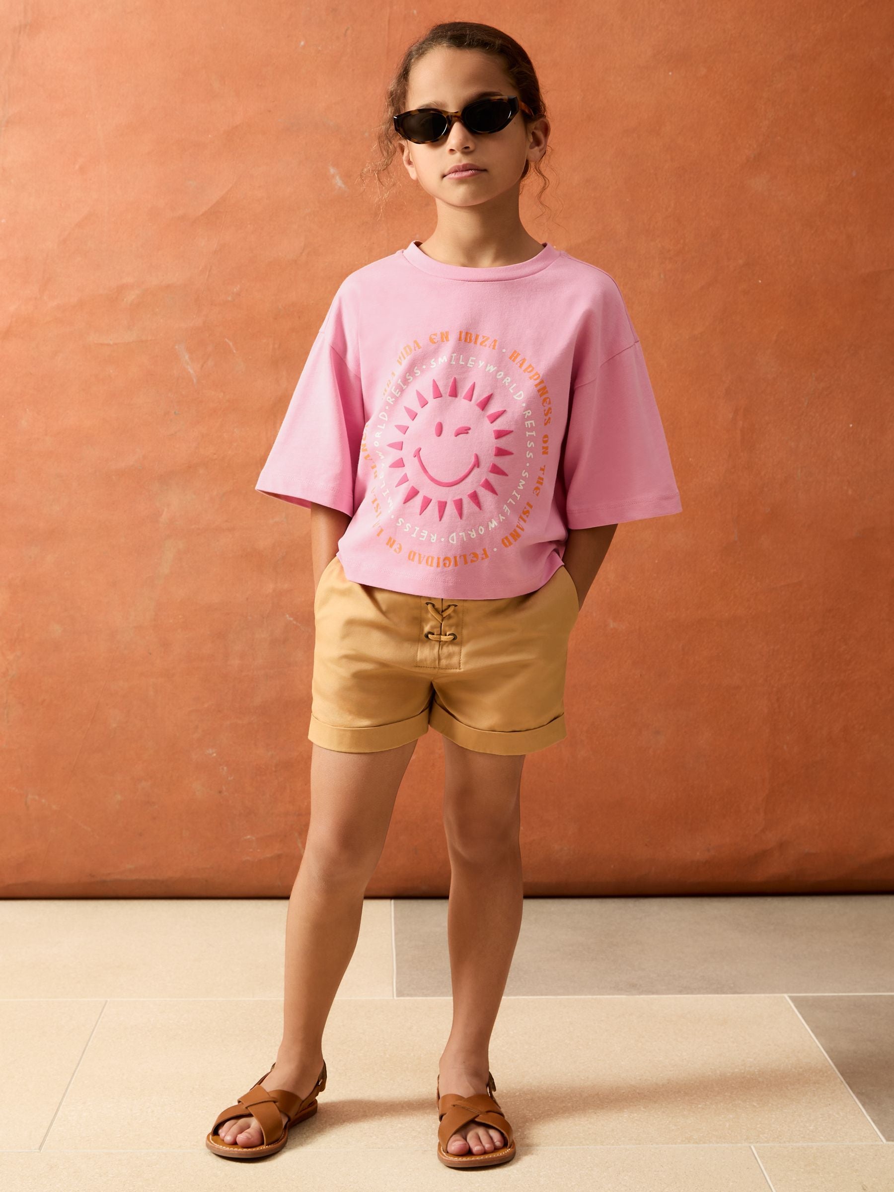 SmileyWorld | Sun-Print T-Shirt in Pink