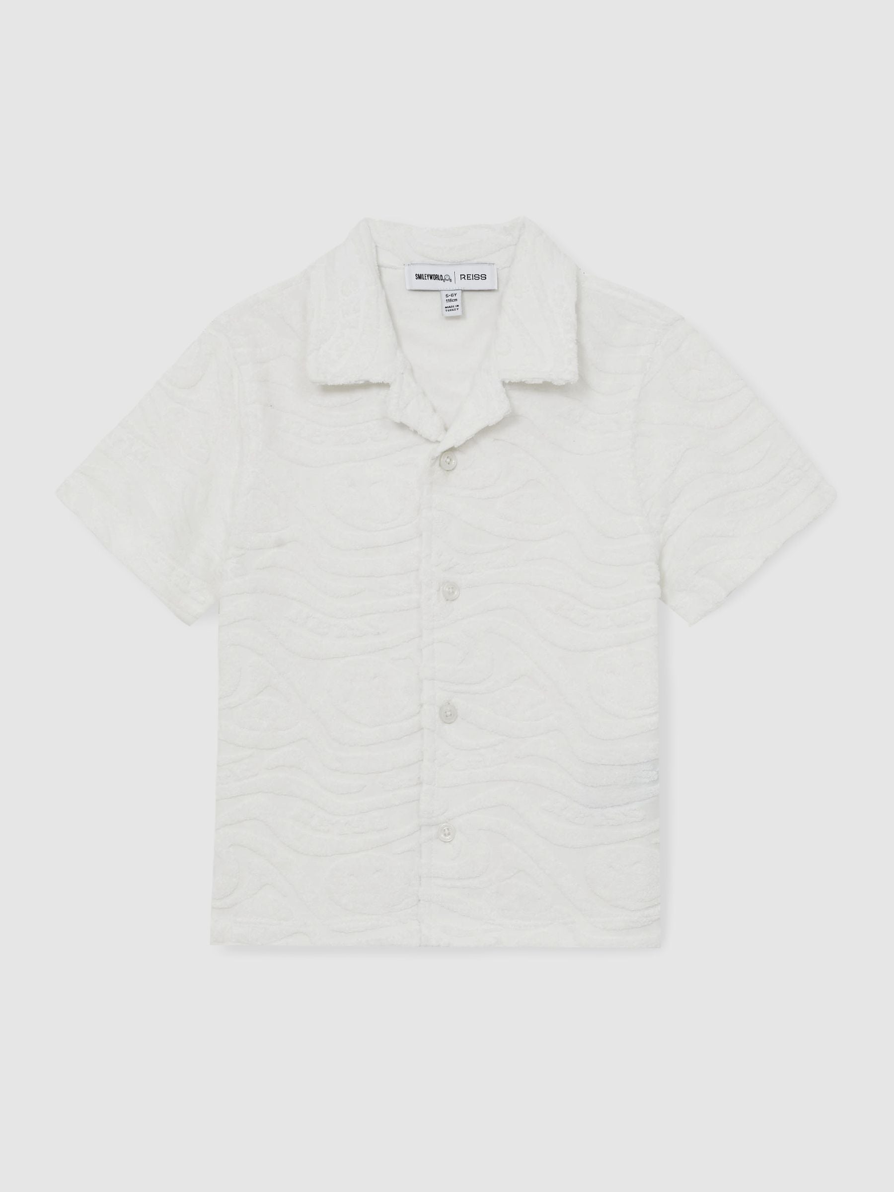 SmileyWorld | Reiss Wave Texture Shirt in White