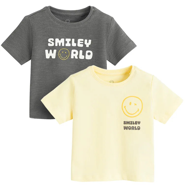 Cool Club, boy's T-shirt, mix, SmileyWorld, set, 2 pcs.