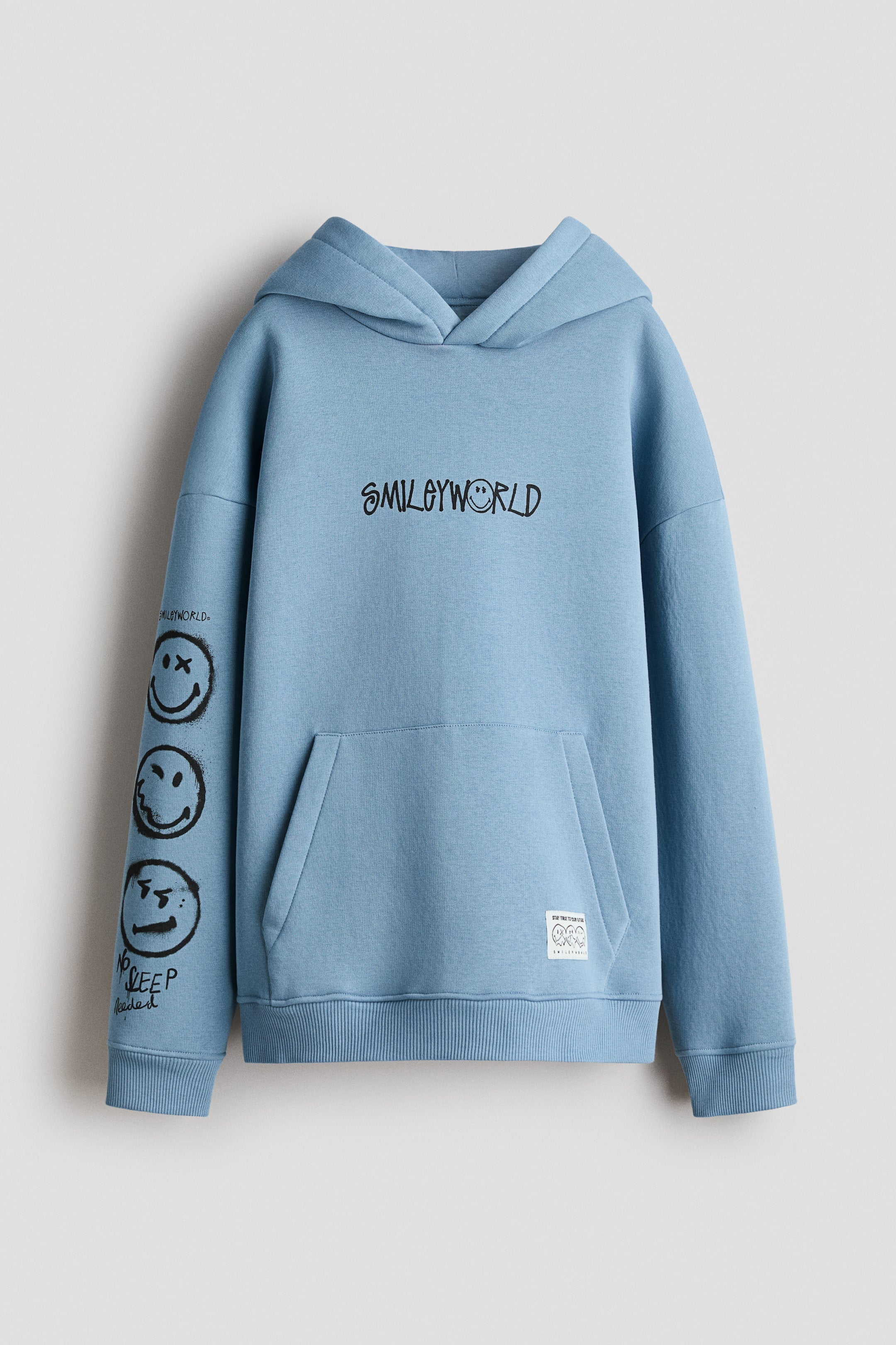 Brushed-inside printed hoodie