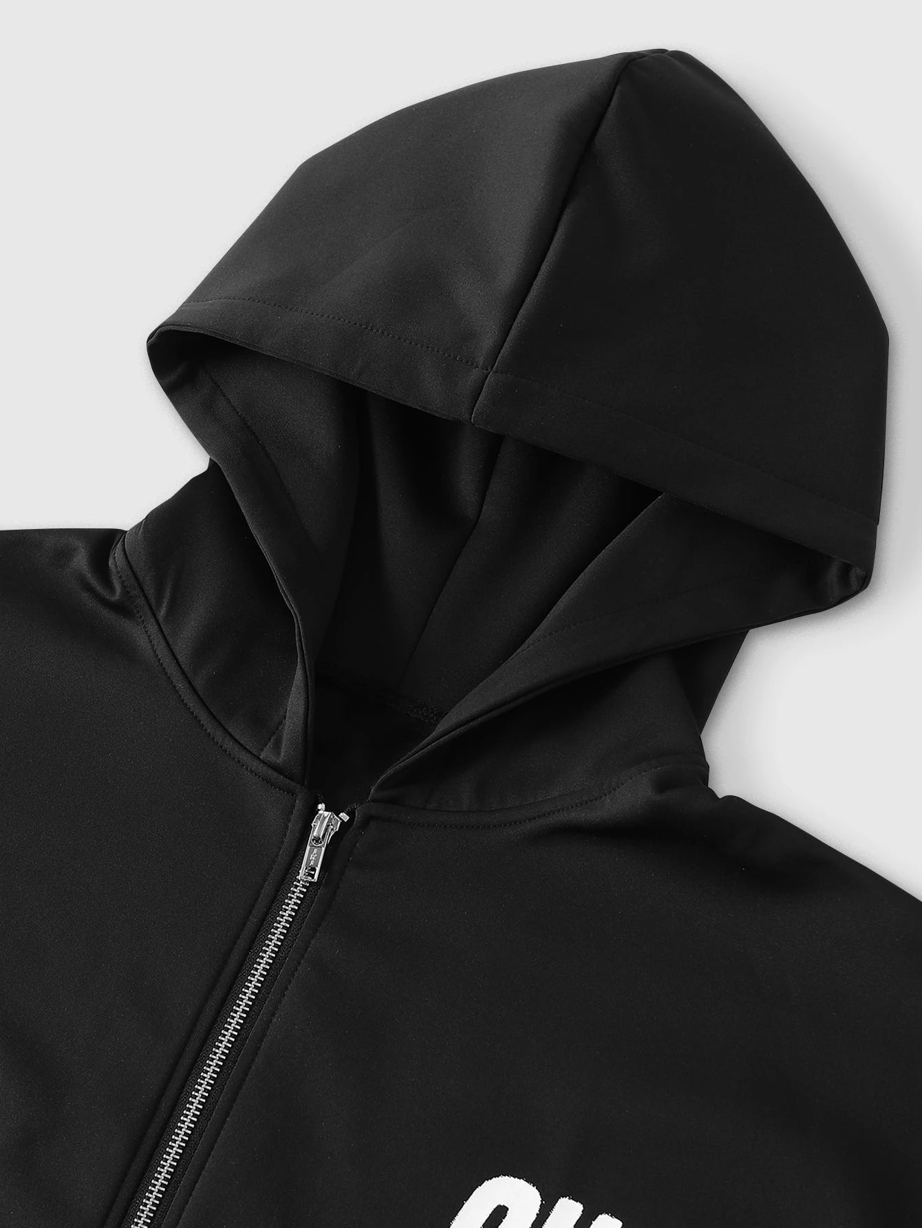 ROMWE MEN S.W.Smiley X ROMWE Men's Smiling Face & Letter Print Long Sleeve Zip-Up Hooded Sweatshirt