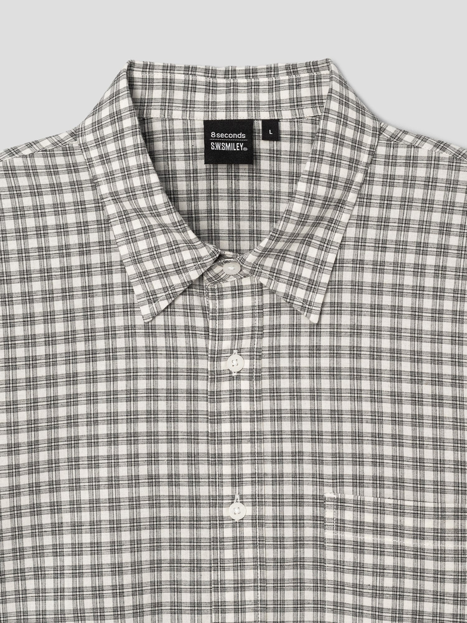 SWSMILEY® Printed Check Shirt - White