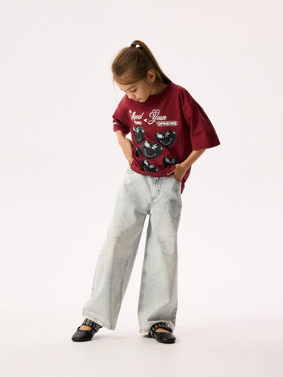 Wide leg jeans with SmileyWorld®