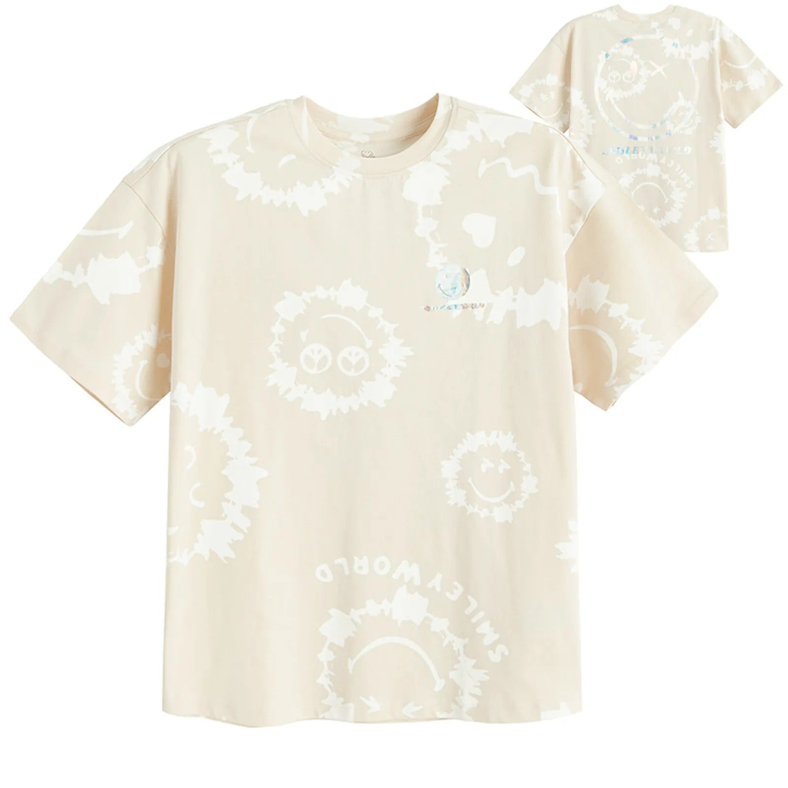 Cool Club, girls' T-shirt, oversized, beige, SmileyWorld