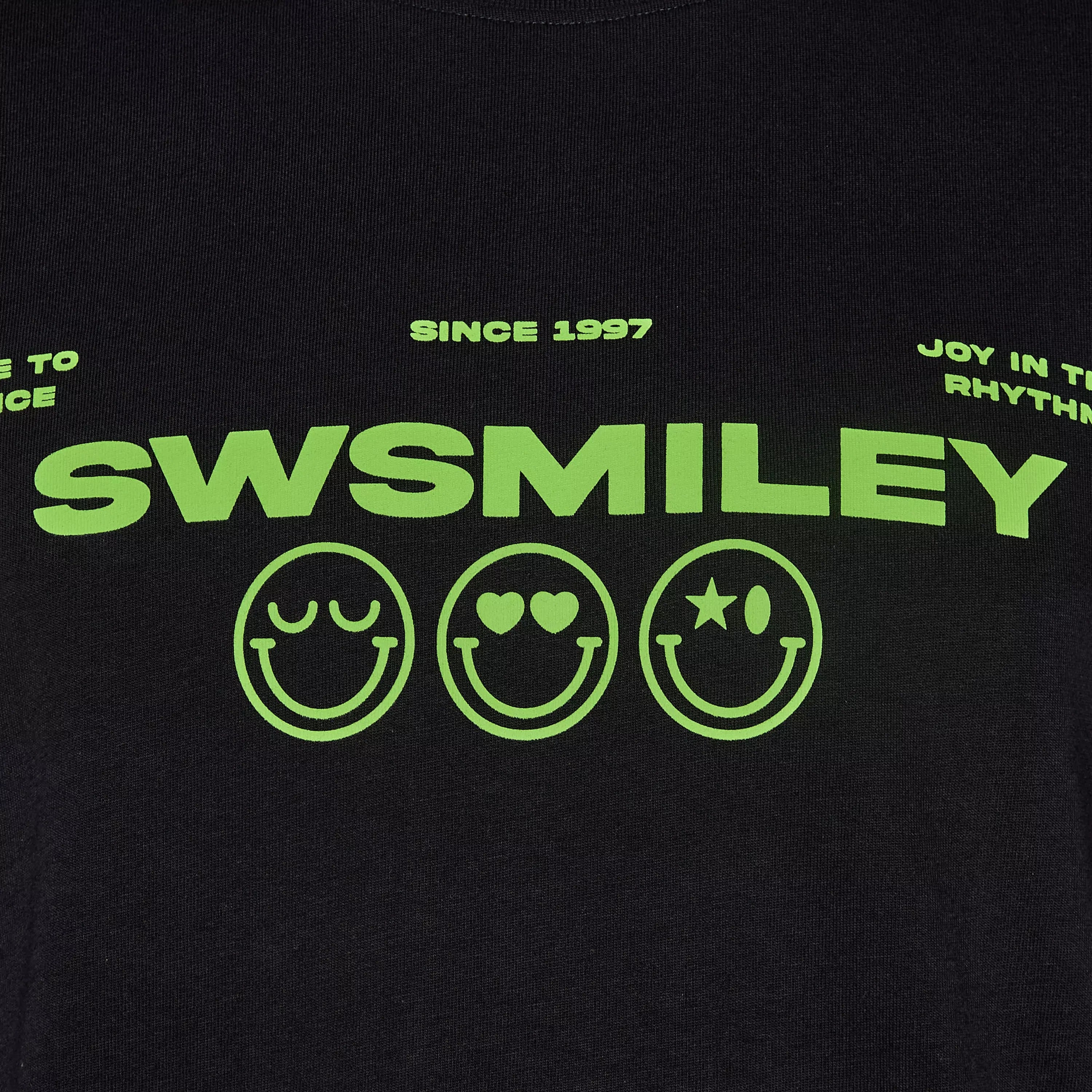 Men Regular Fit Crew Neck Short Sleeves S.W.Smiley Print T-shirt
