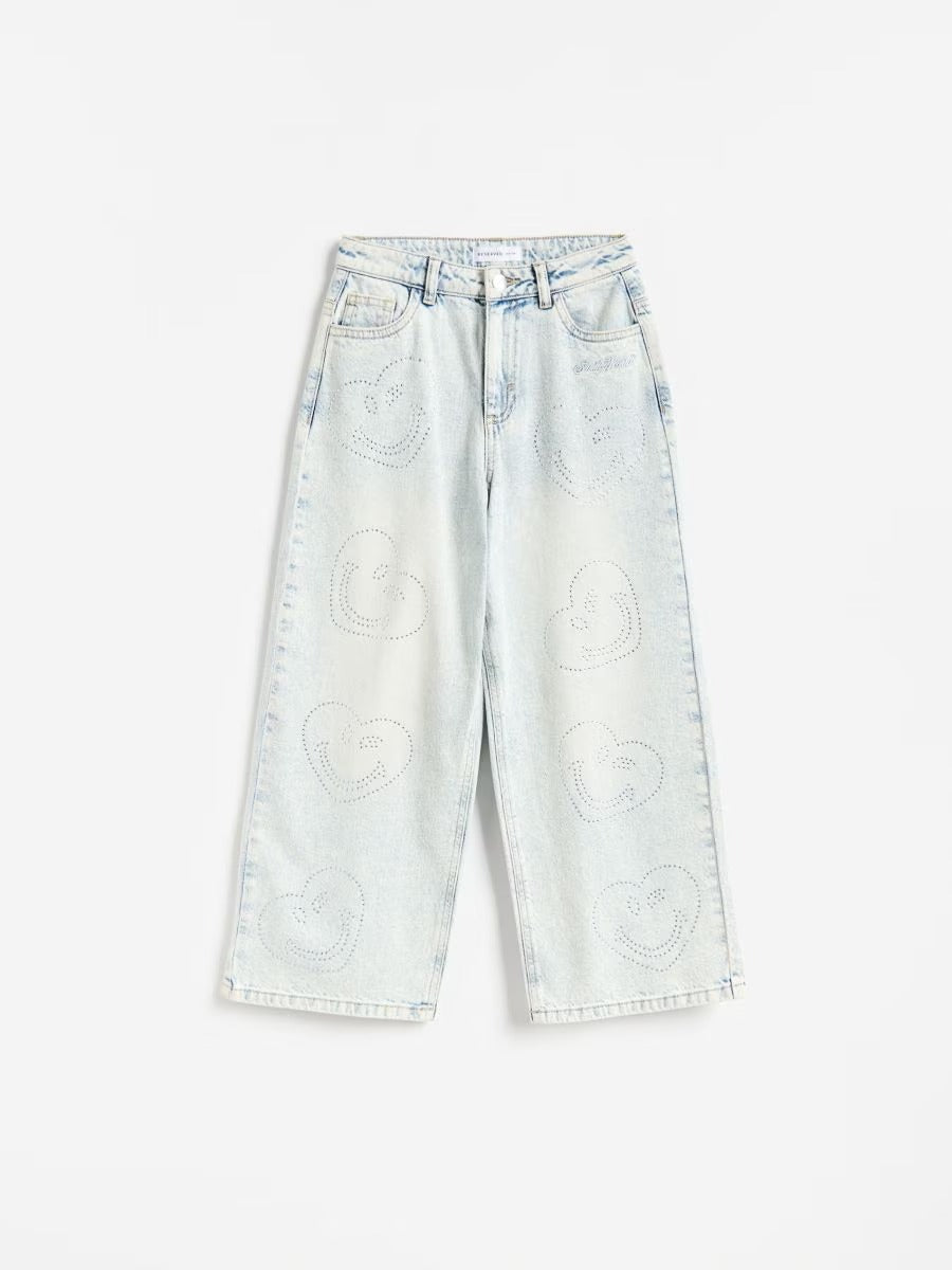 Wide leg jeans with SmileyWorld®