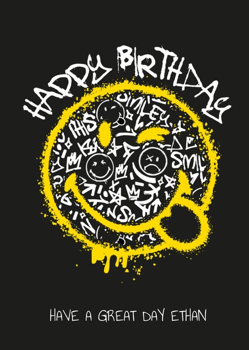 SmileyWorld® Graffiti Smiley Face Birthday Card