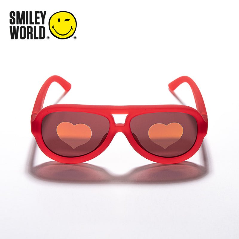 SmileyWorld Kid Sunglasses Aviator Raspberry Red