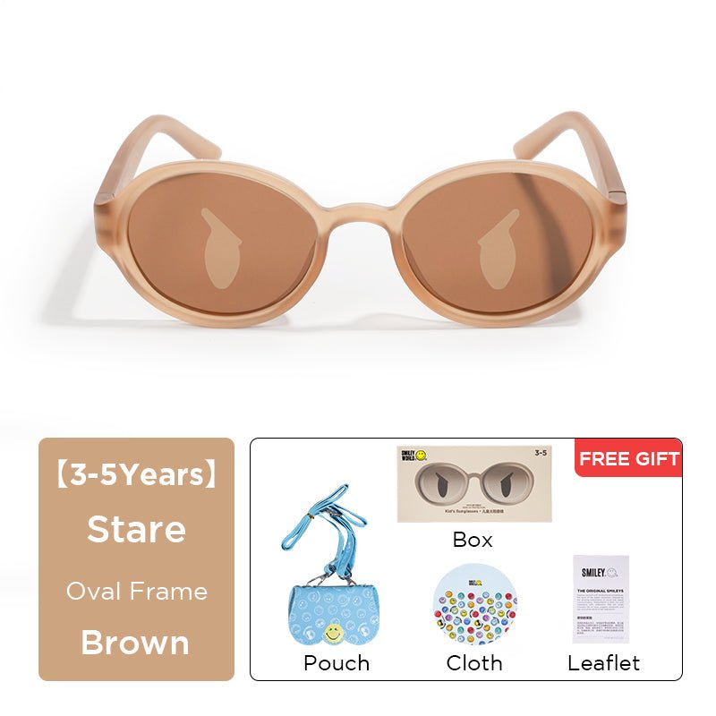 SmileyWorld Kid Sunglasses Oval Acorn Brown