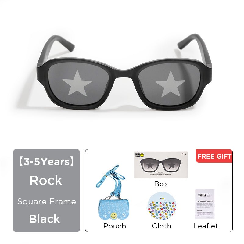 SmileyWorld Kid Sunglasses Square Obsidian Black