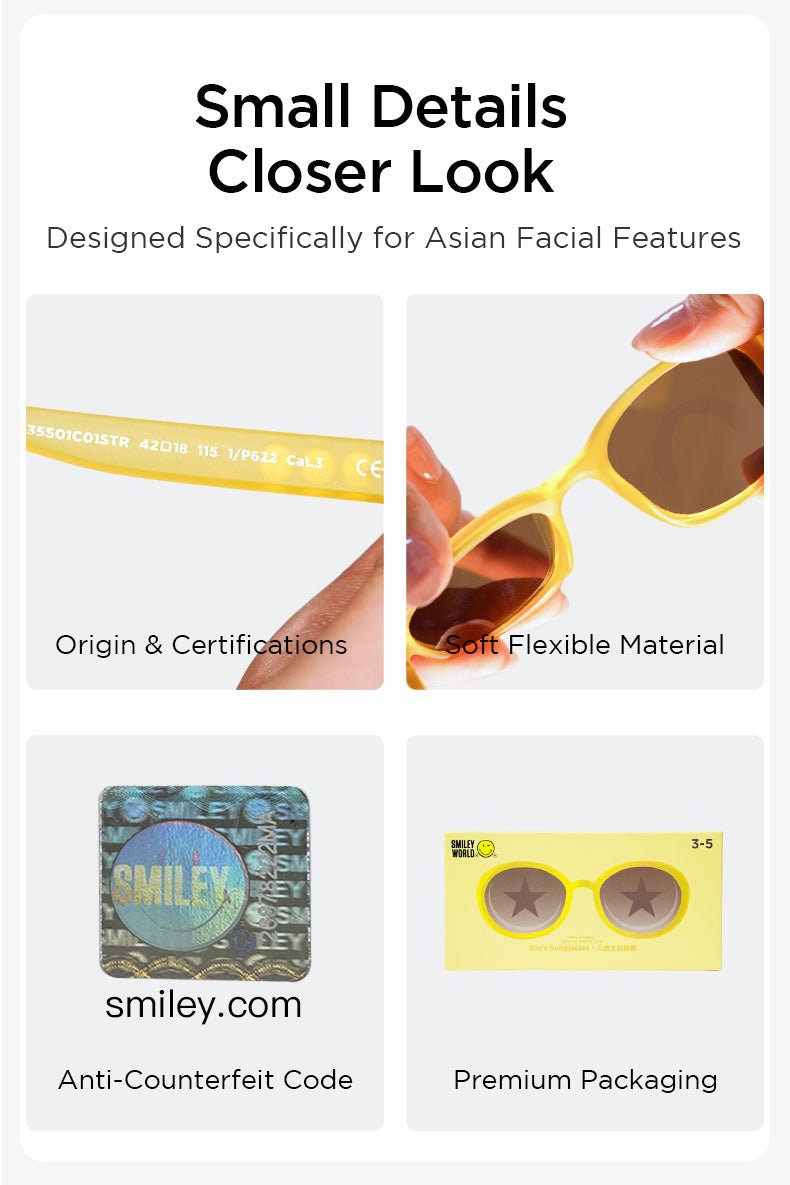 SmileyWorld Kid Sunglasses Square Sunlight Yellow