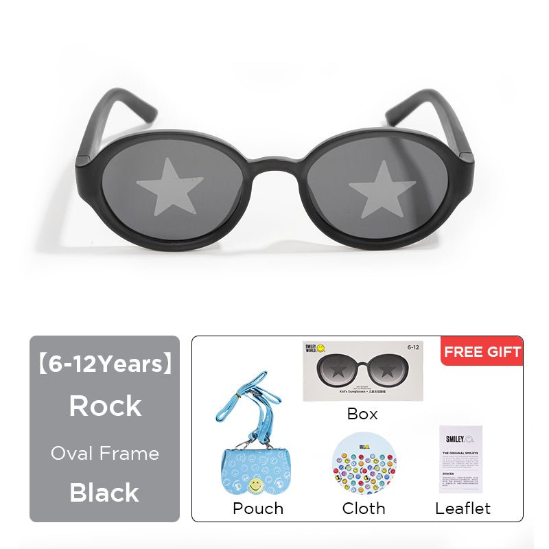 SmileyWorld Kids Sunglasses Oval Obsidian Black