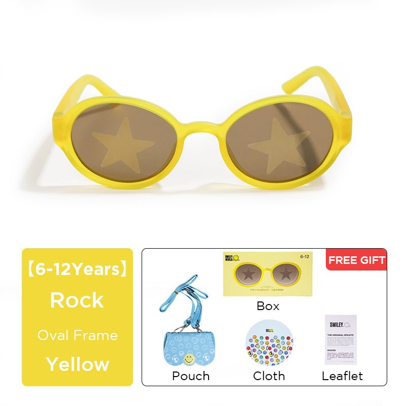 SmileyWorld Kids Sunglasses Oval Sunlight Yellow