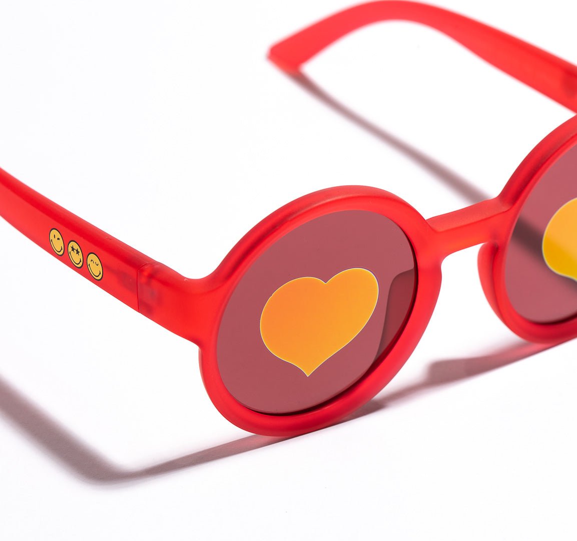 SmileyWorld Kids Sunglasses Round Raspberry Red