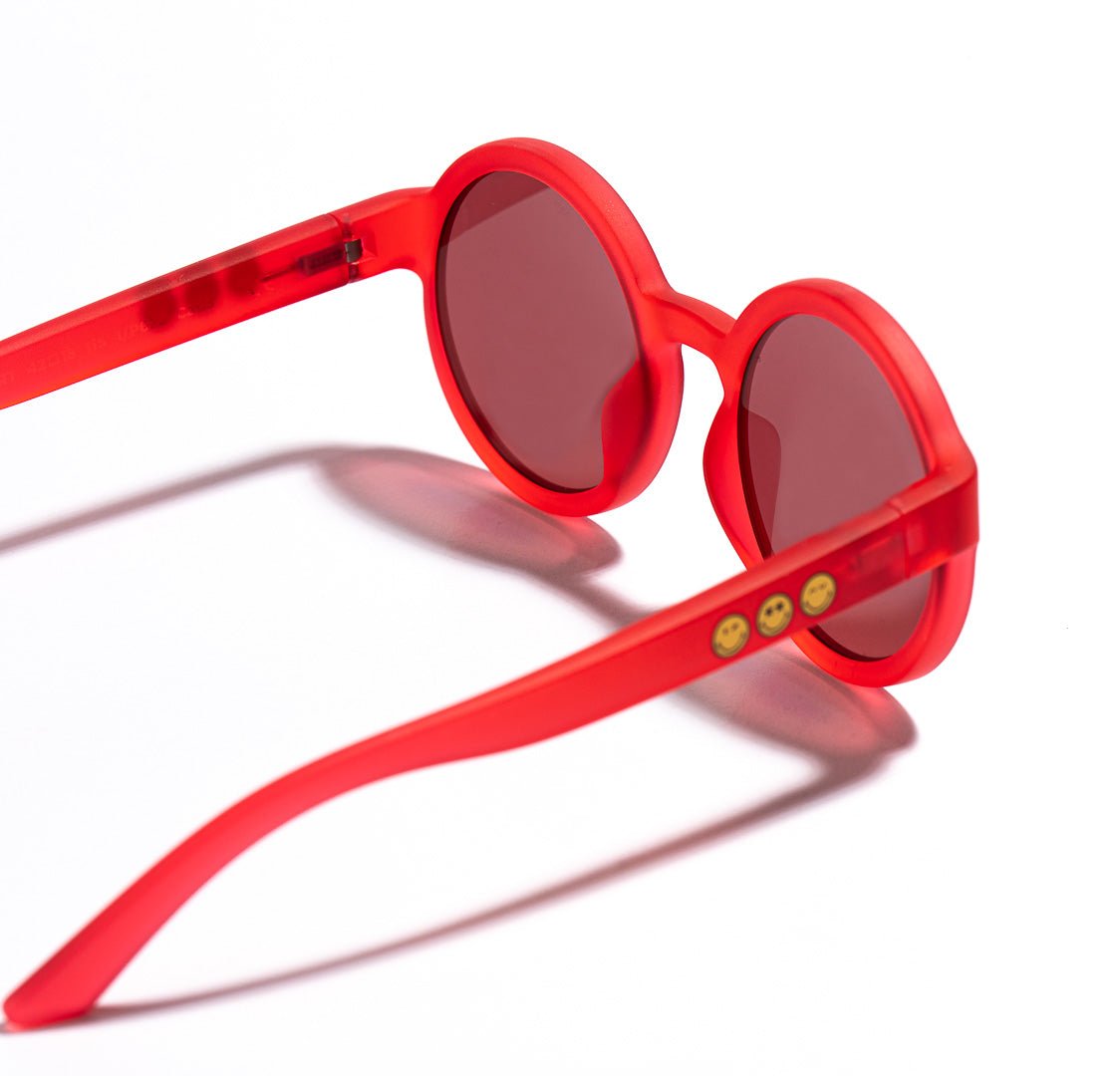 SmileyWorld Kids Sunglasses Round Raspberry Red