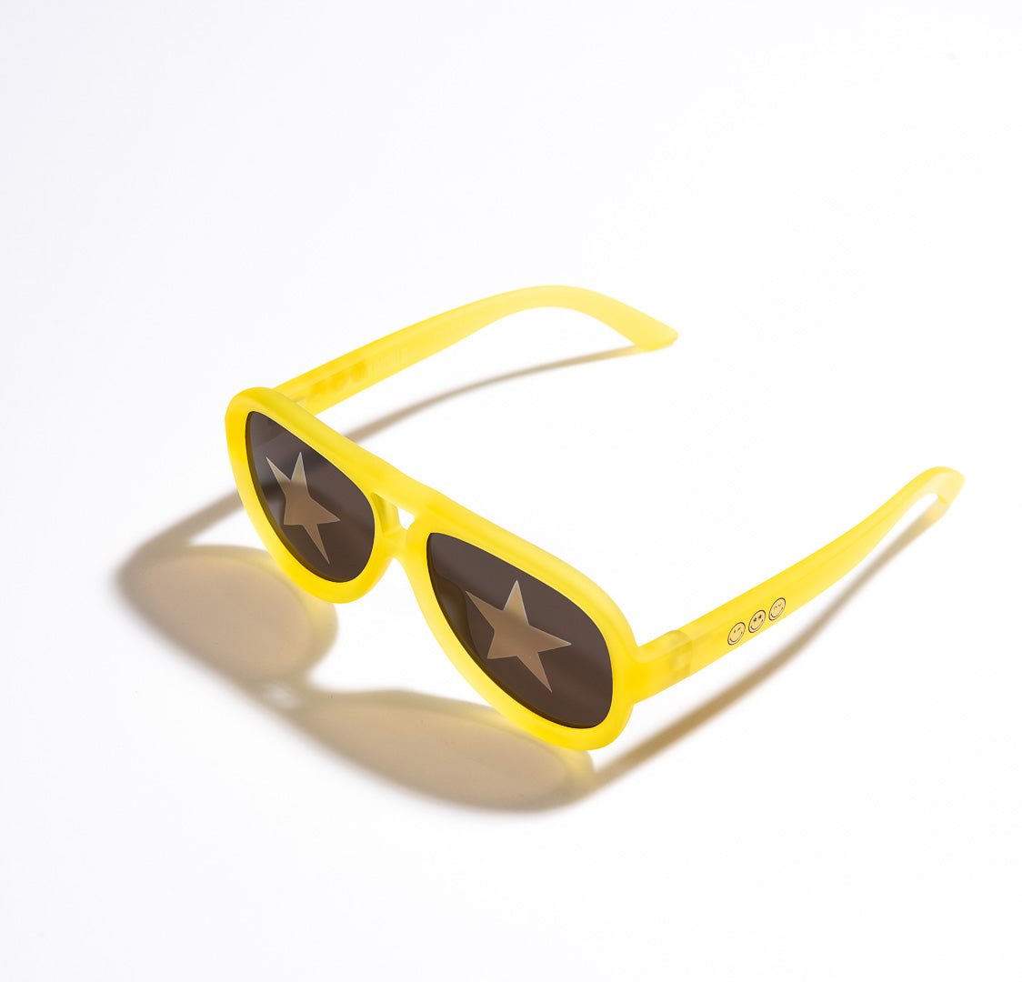 SmileyWorld Teen Sunglasses Aviator Sunlight Yellow