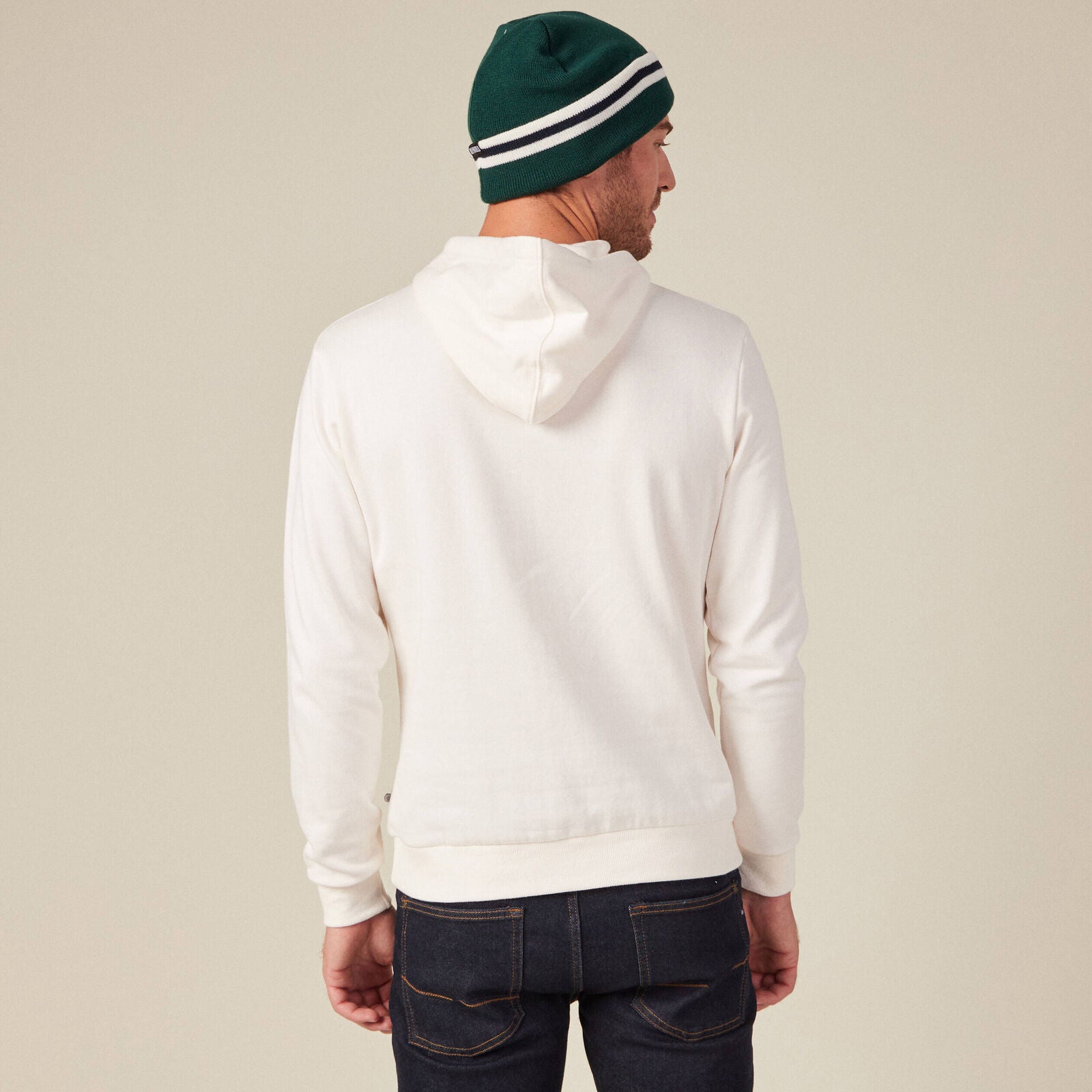 Ecrufarbener SmileyWorld-Kapuzenpullover für Herren